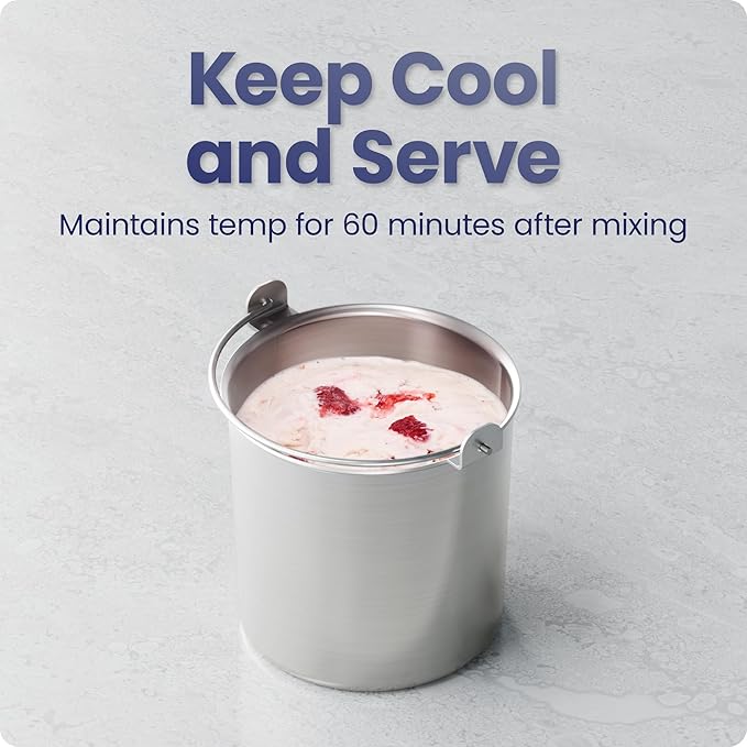 Iceman by Chefman Ice Cream Maker, No Pre-Freezing with Built-In Compressor, Makes Ice Cream, Froyo, Sorbet, Sherbet, Italian Ice, Frozen Yogurt, Digital Display w/ 3 Presets, 2 Pint Inserts Included