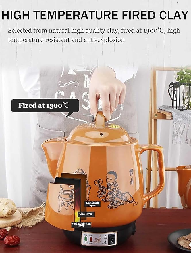 2-5L Automatic Chinese Medicine Pot, Multifunctional Electric Chinese Medicine Pot, Ceramic Pot, Wok for Cooking, Baking, Boiling a 2L