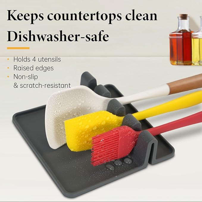 Removable Pot Handle, 2Pcs Universal Pan Handle, Replacement Handle for Pots and Pans, Fits All Cookware, Includes 2Pcs Spoon Rest, Durable & Heat-Resistant, Black