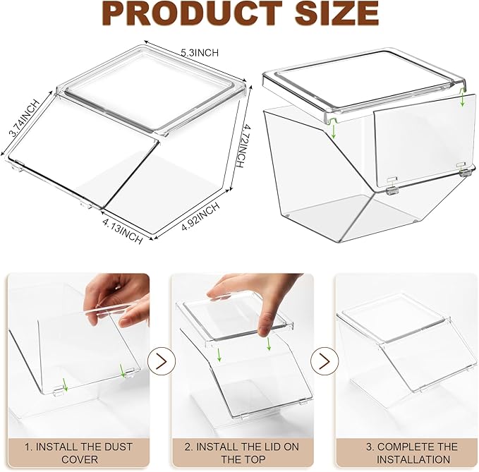 Yerliker 20 Pcs Clear Plastic Storage Bins with Lids Large Stackable Pantry Storage Organizer Bins Kitchen Organization Cabinet Organizers Ideal Containers for Fridge, Kitchen, Cabinets (Clear)