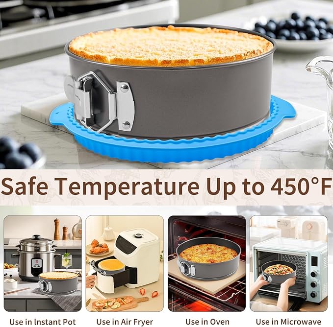 4, 7, 9, 10 Inches Springform Cake Pan Set, Spring Form Pans for Cheesecake, Nonstick Round Baking Pan Set with Silicone Protector, Parchment Paper, Icing Scrapers