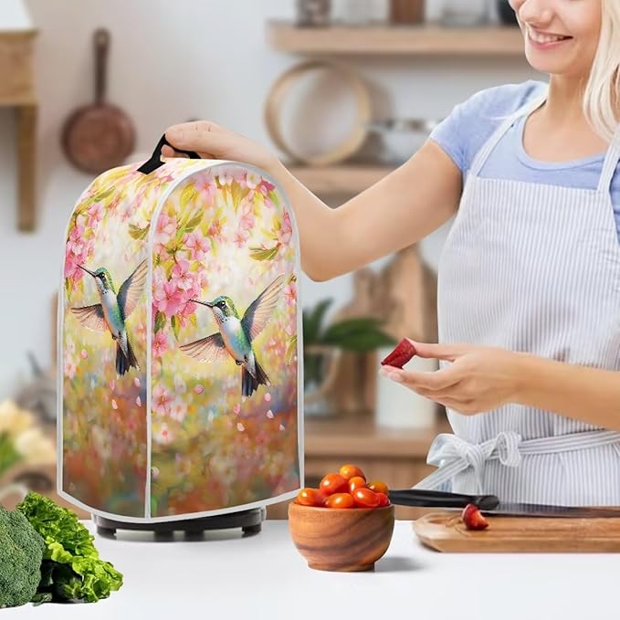 Hummingbird Dust Cover for Coffee Maker Flowers Kitchen Blender Cover Bread Maker Toaster Oven Dustproof Protector Covers