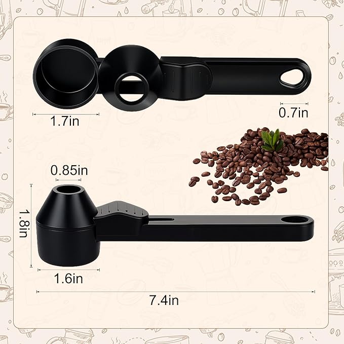 Palksky Coffee Scoop & Funnel with Fill Press1PCS (Black)