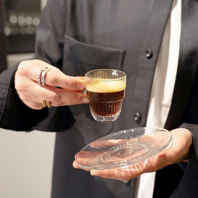 Bormioli Rocco Barshine 3 oz. Espresso Coffee Stackable Tempered Drinking Glasses, Set of 12, Clear