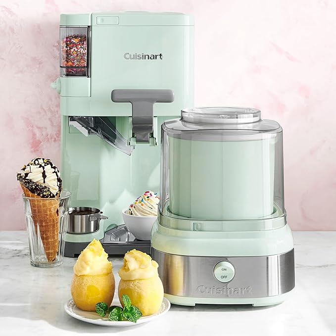 Cuisinart Soft Serve Ice Cream Machine- Mix It In Ice Cream Maker for Frozen Yogurt, Sorbet, Gelato, Drinks 1.5 Quart, Mint Green, ICE-48