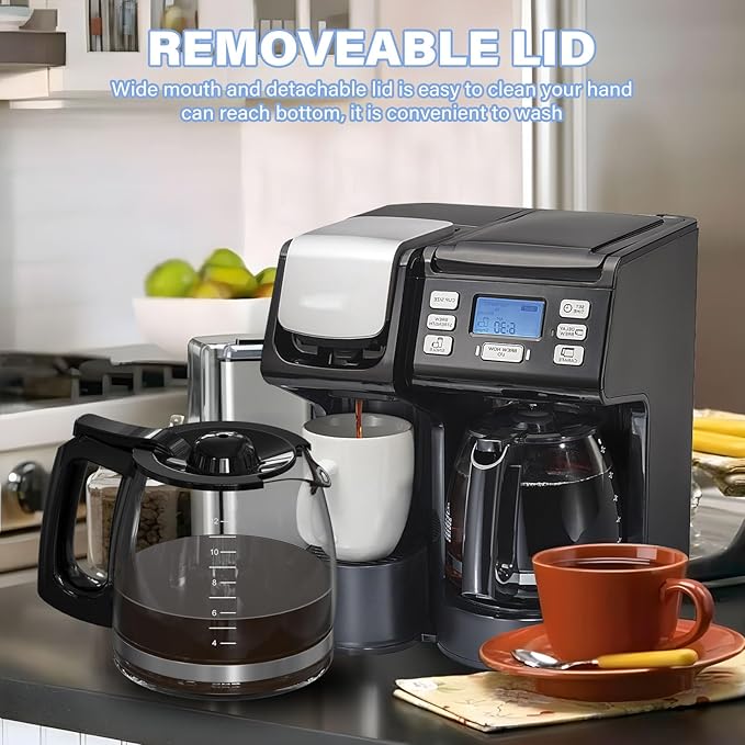 12 Cup Coffee Maker Carafe Replacement Pot Compatible with Hamilton Beach Flexbrew Models: 49902, 49915, 49905C, CM4309, 49317, 49467, 49611, 49904, 49934, 46230, 46290, 46293, Part Number: 990136800