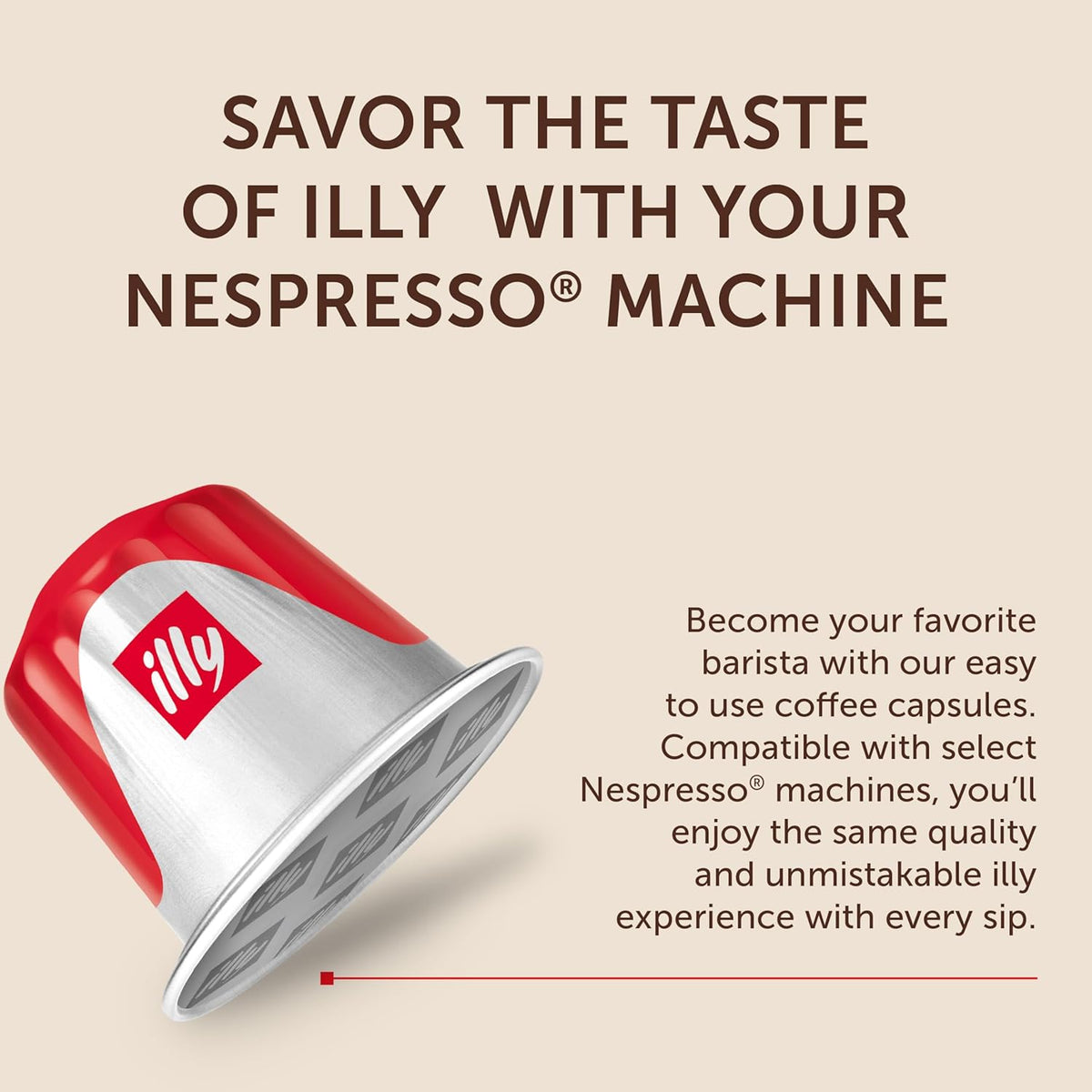illy Aluminum Espresso Capsules - Compatible with Nespresso Machines - Classico Medium Roast Coffee - Mild & Balanced - Notes of Caramel, Orange Blossom & Jasmine Single Serve Capsules - 10 Count (Pack of 10)
