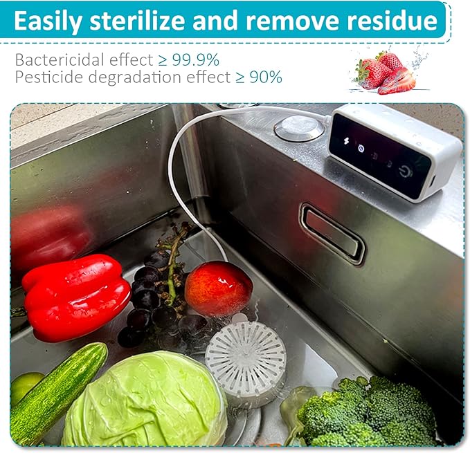 IMENE Upgraded 2-in-1 Fruit and Vegetable Washing Machine, Portable Fruit and Vegetable cleaner Device, OH-ion Purifier for Fruit, Vegetables, Rice, Meat and Tableware