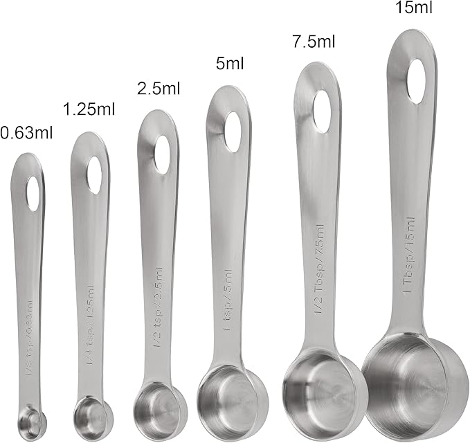 Smithcraft Measuring Cups and Spoons Set, 18/8 Stainless Steel Measuring Cups and Spoons, Metric & US Metal 7 Kitchen Measure Cups & 6 Measuring Spoons, Baking Measuring Tools Set 13