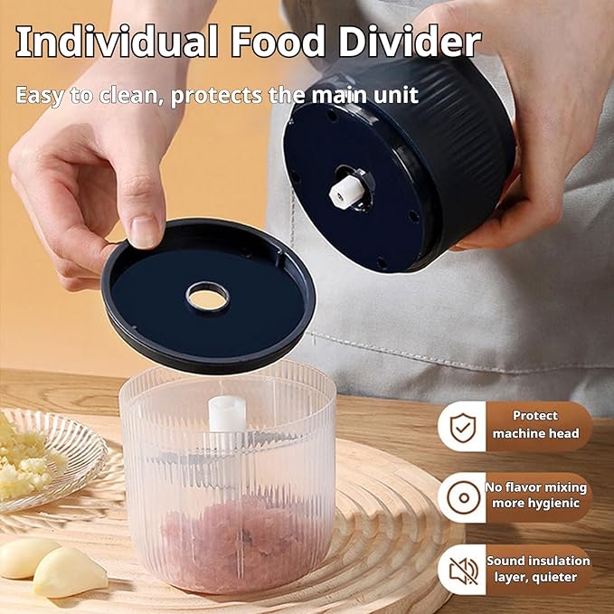 2026 Upgraded Electric Garlic Chopper, Mini Portable Veggie Cutter, USB Rechargeable, 350ML Portable Cordless Mini Food Processor for Nuts Chili Onion Minced Meat and Spices (White*1)