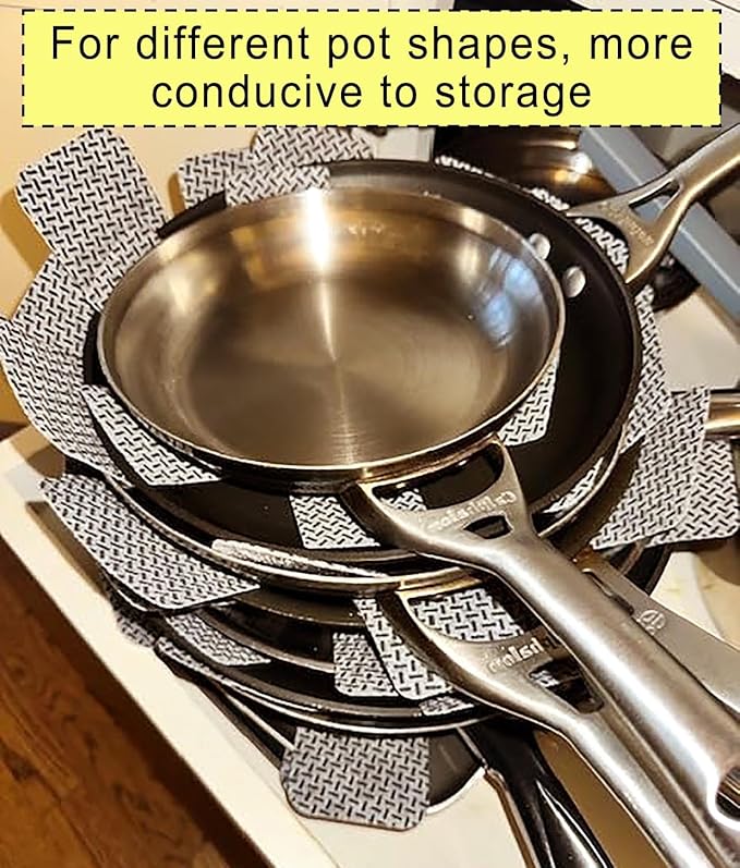 Pot and Pan Protectors 12 Pcs (10" 14" 15"), Pan Protectors for Stacking, Pots and Pans Dividers, Avoid Scratching Cookware Protectors