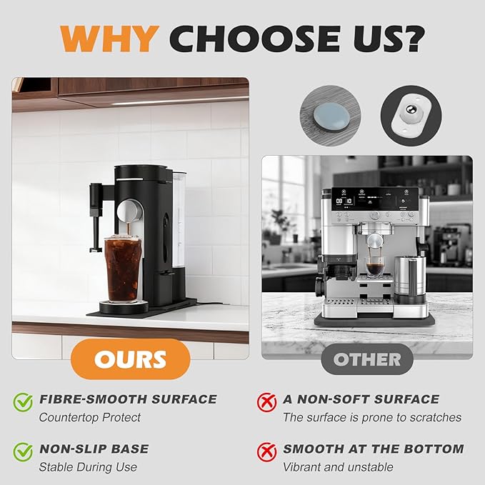 Sliding Pad for Ninja Single Serve Coffee Maker PB051 and PB041, Anti Slip Base Sliding Mat for Fast Moving, with Hanging Strap, Accessories Fit for Ninja Coffee Machine PB051/PB041, Black