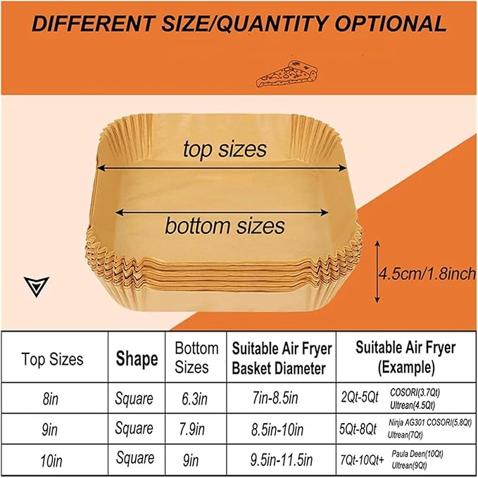 Large Air Fryer Disposable Paper Liners Nonstick 23cm Oven Airfryer Parchment Baking Paper ，Compatible For Ninja，Compatible For COSORI ，Grill Cooking Basket(20cm round,100 Pcs)