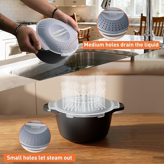 Microwave Cookware Steamer, 1 Quart Microwave Steamer for Vegetables, Microwave Cooker with Vent Lid- BPA Free, Freezer Safe