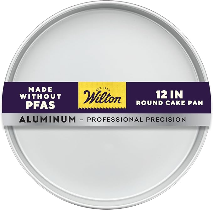 Wilton 12 in. Round Cake Pan, 2 in. Deep Aluminum Bakeware for Cakes, Rust-Resistant, Even Heating, Professional Quality, Packaging May Vary