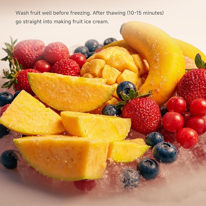 Frozen Fruit Sorbet Maker - Soft Ice Cream Maker for Healthy Vegetarian and Dairy Free Snacks, Easy to Clean