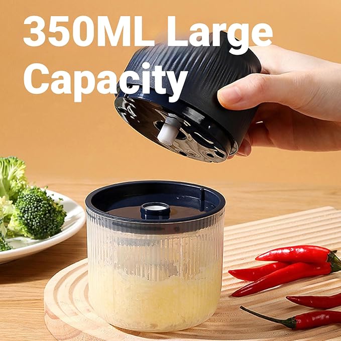 2026 New Electric Garlic Chopper, Mini Portable Veggie Chopper, Small Cordless Garlic Choppers Mincer, USB Rechargeable, 350ML Electric Mini Veggie Cutter for Onion, Garlic, Chili, Ginger (2Mix)