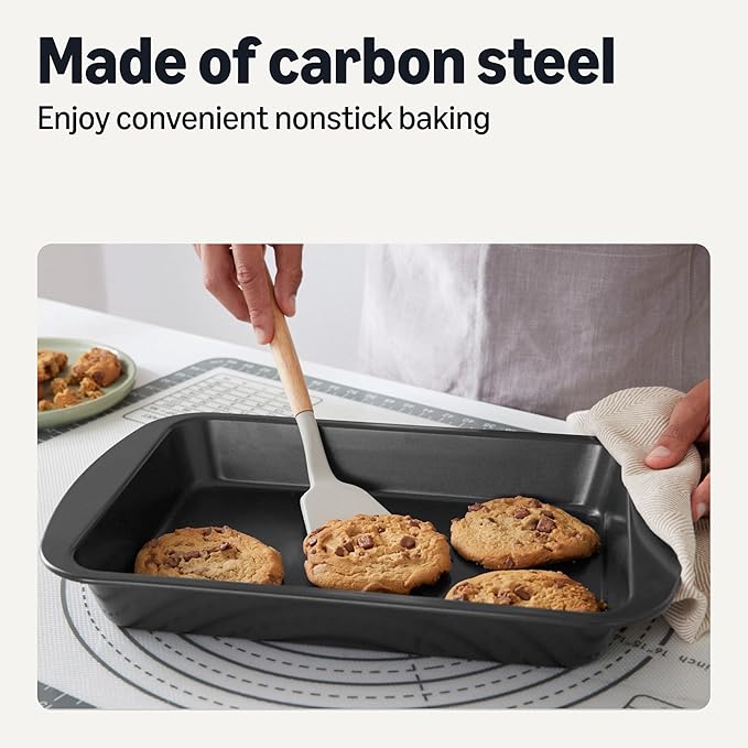 Amazon Basics Nonstick Rectangle Baking Pan, 9 x 13 in., Perfect for Cakes, Dishwasher and Oven-Safe