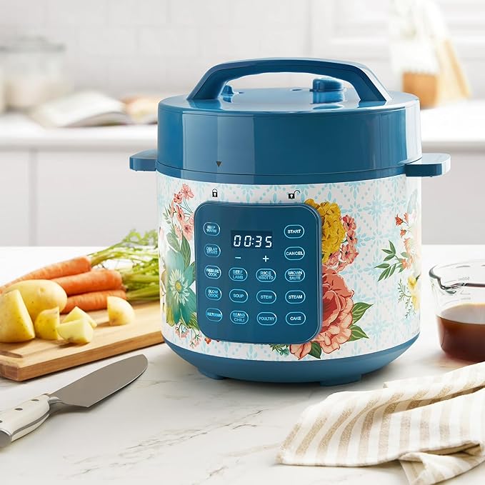 6 Quart Electric Pressure Cooker with Touch Control Display, Multi-Function Cooker, Digital Timer, Fast Cooking Appliance, Removable Pot