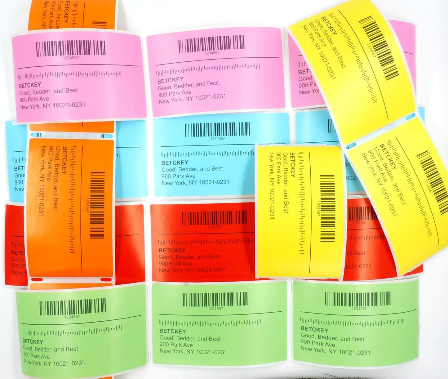 BETCKEY - 1" x 1" Square QR Code Labels Compatible with Zebra & Rollo Label Printer,Premium Adhesive & Perforated[Pink, 6 Rolls, 8280 Labels]