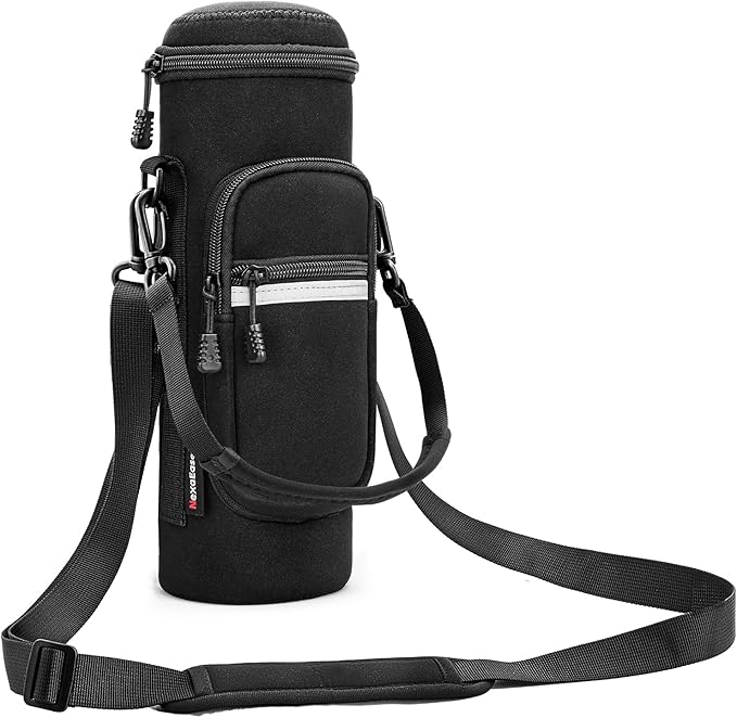Crossbody Carrier Bag for Owala Water Bottle, Insulated Cup Holder Sleeve for Ninja Portable Blender with Adjustable Shoulder Handheld Strap & 2 Pockets, Travel Gym Camping Accessories for Men Women