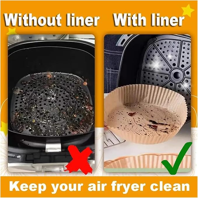Large Air Fryer Disposable Paper Liners Nonstick 23cm Oven Airfryer Parchment Baking Paper ，Compatible For Ninja，Compatible For COSORI ，Grill Cooking Basket(23cm square,150 Pcs)