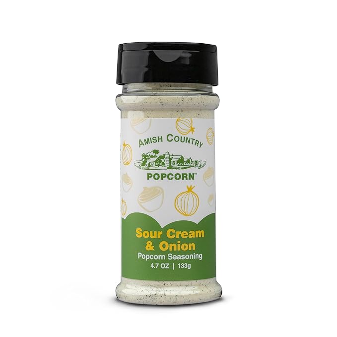 Amish Country Popcorn | Sour Cream and Onion Popcorn Seasoning - 4.7 oz | Old Fashioned, Non-GMO (4.7 oz)