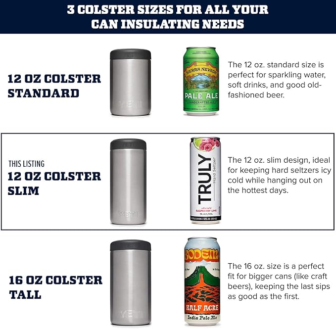 YETI Rambler 12 oz. Colster Slim Can Insulator for the Slim Hard Seltzer Cans, White