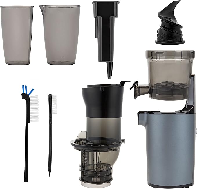 Shine SJX-1 Easy Cold Press Juicer with XL Feed Chute and Compact Body, Gray