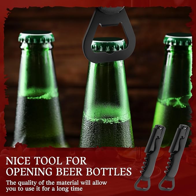 Hushee 24 Pcs Wine Opener Bulk with Foil Cutter Corkscrew Key 3 in 1 Red Bottle Opener Professional Stainless Steel Beer Corkscrew for Beverages Bartenders Summer Party(Black)