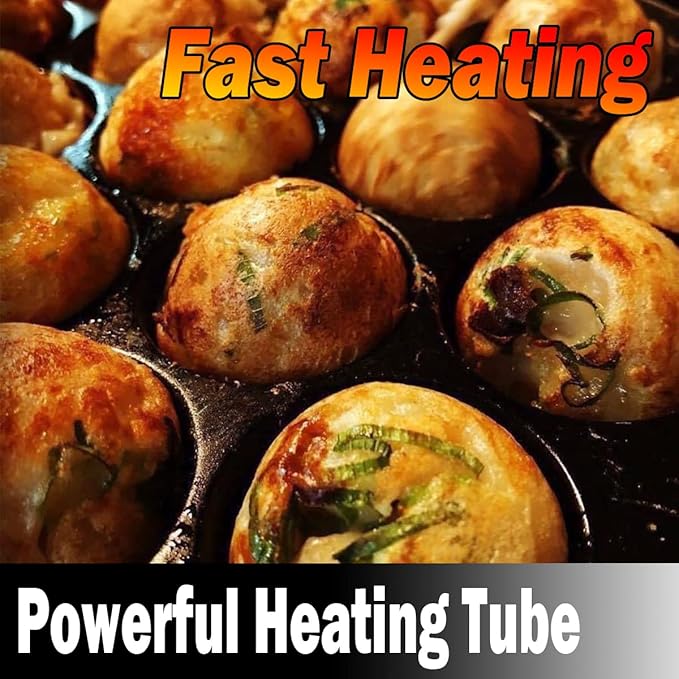 Takoyaki Maker Commercial Ebelskiver Pan 56 Holes Electric Grill Machine for Aebleskiver, Cake Pops, Pancake Balls, Donut Holes, 4000W, 110V