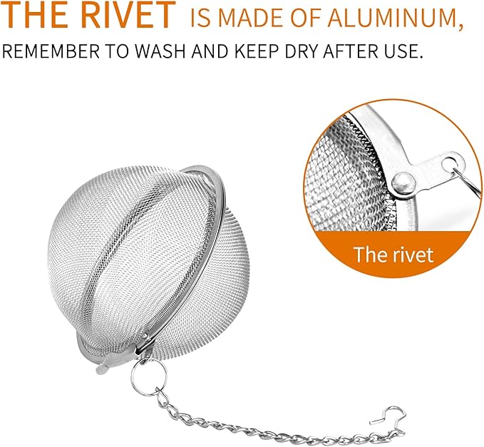 Fu Store 2pcs Stainless Steel Mesh Tea Ball 2.7 inches Tea Strainers Teas Infuser Strainer Filters for Teas