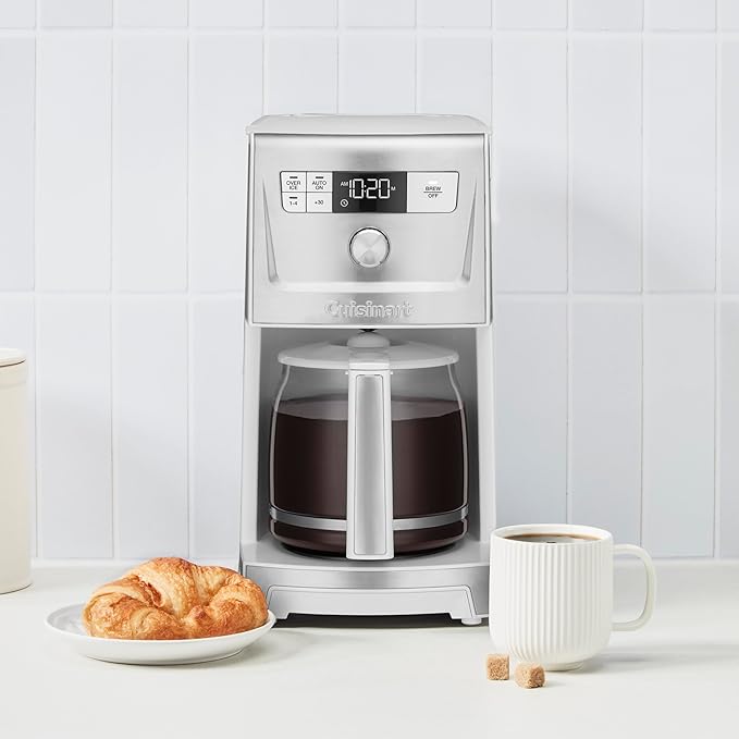Cuisinart Coffee Maker, 14-Cup PerfecTemp Programmable Coffee Machine Glass Carafe with 1-4 Cup Setting, Brew Strength Control, Brew Pause, and Over Ice Function, White, DCC-3500W