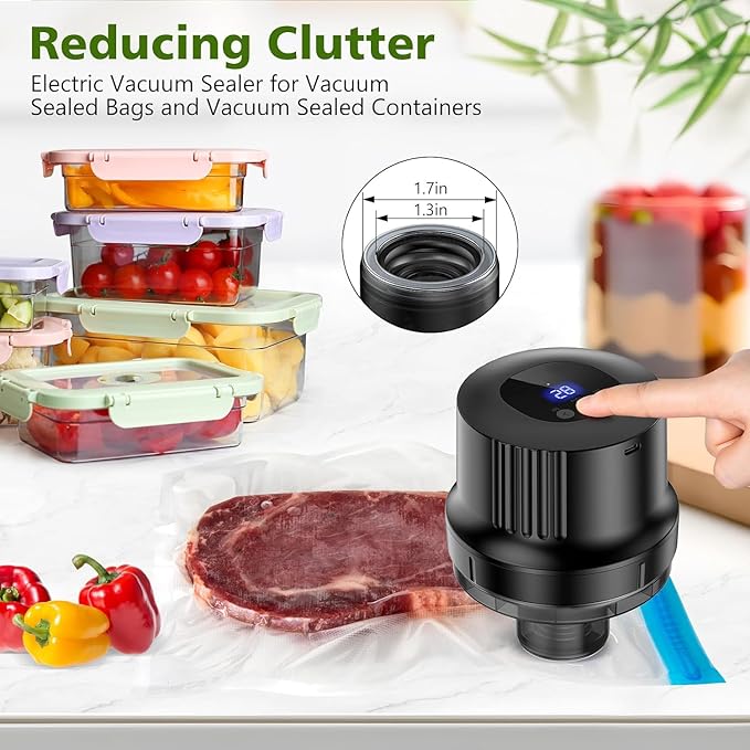 Mason Jar Vacuum Sealer Kit-Fully-Automatic-Canning-Jar-Sealer-Vacuum-Sealing,2025 Upgraded Electric Vacuum Sealer for Wide&Regular Mouth Mason Jars/Canning &Sous Vide Bag/Jar Sealer Machine for Food