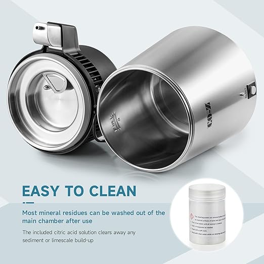 CO-Z 4L Brushed Stainless Steel Countertop Distiller Machine, Home Distilled Water Maker with Glass Pot, Purifier to Make Clean Water