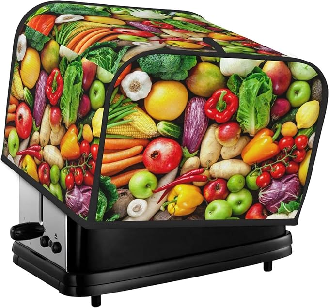 Vegetable Covers for Toasters 4 Slice,Cute Funny Bread Machine Cover with Handle,Washable Stain Resistant Kitchen Small Appliance Cover Dining Decor