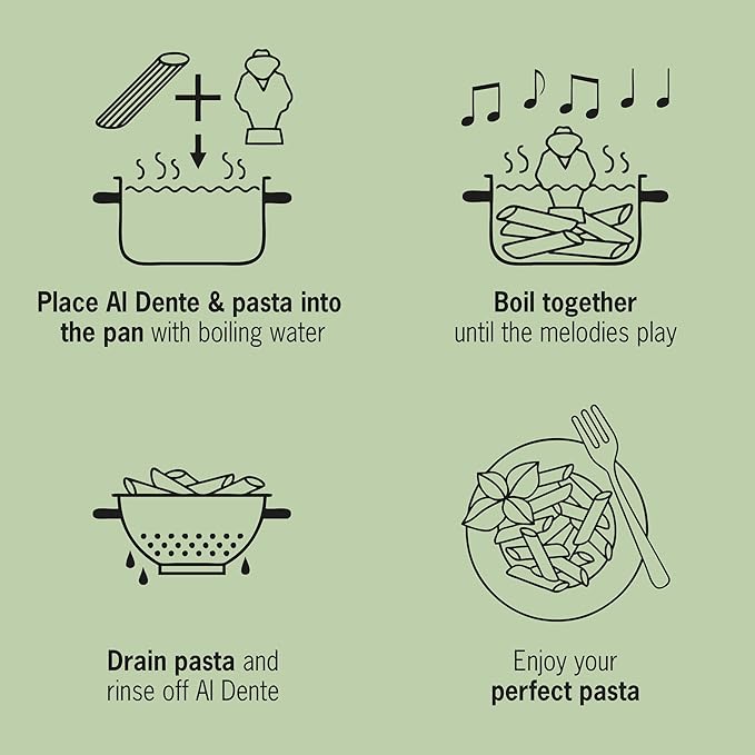Al Dente Red – The Singing Floating Pasta Timer (2 Pack): Sings Different Tunes When Pasta is Ready at 3, 7, 9, and 11 Minutes, Boils with Any Pasta in The Pot, Floats in Cold & Hot Water