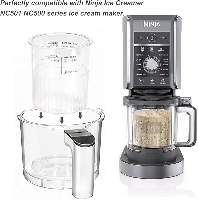 4 Pack Creami Deluxe Pints & Lids, 24oz Family Size XL Cups for Ninja Creami 11-in-1 NC501 NC500 Series Deluxe Ice Cream Maker