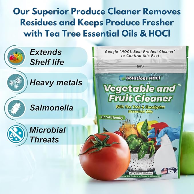 Solutions HOCL - Vegetable and Fruit Cleaner - 500Grams Pack