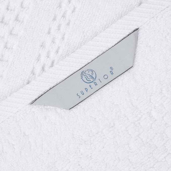 Superior Playa Zero Twist Cotton Medium Weight Towels, for Guest Bath, Bathroom, Shower, Spa, Plush, Quick Dry, Ultra-Soft Towels, Bath Essentials, Waffle Textured, 9 Piece Assorted Towel Set, White