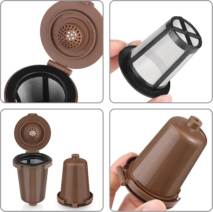 Reusable Filter Cup for Cuisinart (Upgraded Version - 2 PACK Brown)