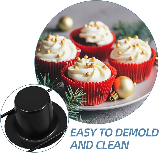 Nonstick Carbon Steel Muffin Baking Set 6-cup Thickened Black Coating Popover and Cupcake Pan Oven Bakeware for Home Baking
