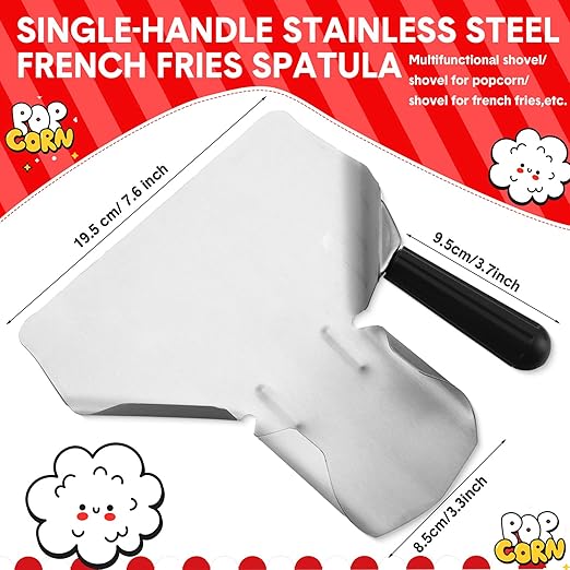 602 Popcorn Machine Supplies Set Sifting Speed Stainless Steel Popcorn Scoop Salt Shaker 600 Pcs 2 Styles 1 oz Bags Seasoning Dredge with Handle for Home Kitchen Theater Movie Tool