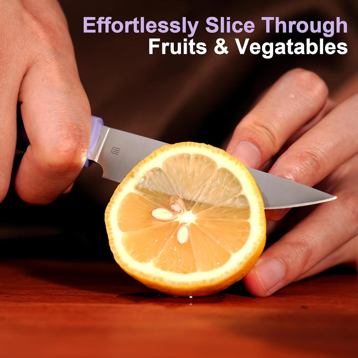 3.5 Inch Paring Knife, Small Kitchen Knife with AR-RPM9 Steel Replaceable Ergonomic Handle, Ultra Sharp Fruit Vegetable Knife for Peeling Coring Cutting