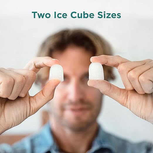 Silonn Ice Makers Countertop, 9 Cubes Ready in 6 Mins, 26lbs in 24Hrs, Self-Cleaning Ice Machine with Ice Scoop and Basket, 2 Sizes of Bullet Ice for Home Kitchen Office Bar Party, Green