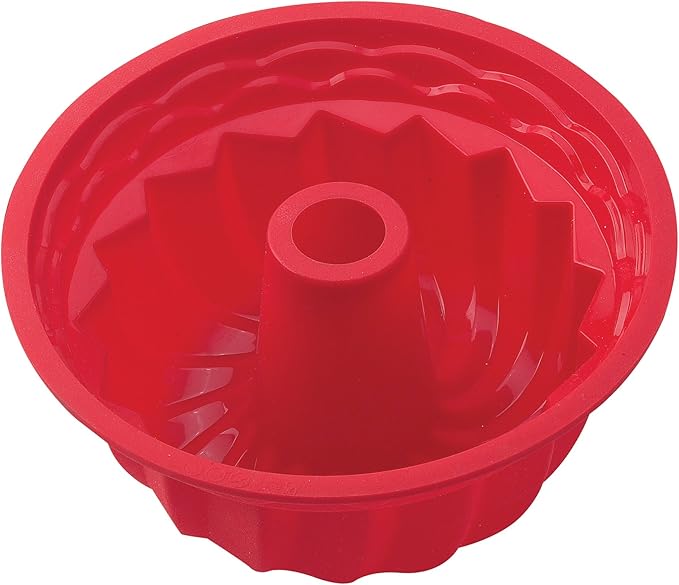 Mrs. Anderson's Baking Silicone Fluted Cake Pan for 9-Inch Cakes, Non-Stick European-Grade Silicone