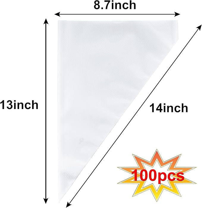 Piping Bags, Pastry Bags 14Inch 100pcs, Disposable Icing Piping Pastry Bags For Cookie/Cake Decorating Supplies, Anti Burst And Non-Slip Thicken Cake Decorating Bags