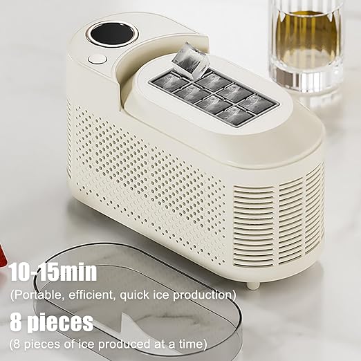 mini Ice Maker Machine Counter Top for Home, Portable Small Clear Ice Cube Maker, ce Ready in 10 Mins, Low Noise & Energy Saving, Easy to Clean (Purple Standard)
