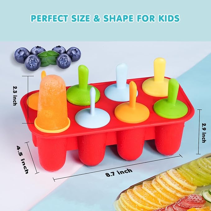 Miaowoof 10-Cav & 8-Cav Silicone Popsicle Mold for Kids, Non-BPA Premium Silicone Popsicles Molds