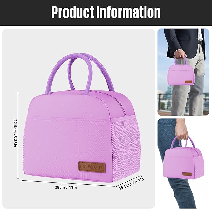 douyadady Lunch Bag Women/Men Lunch Box Women/Men (purple)